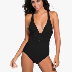 New Sexy black one piece bathing suit bikini small